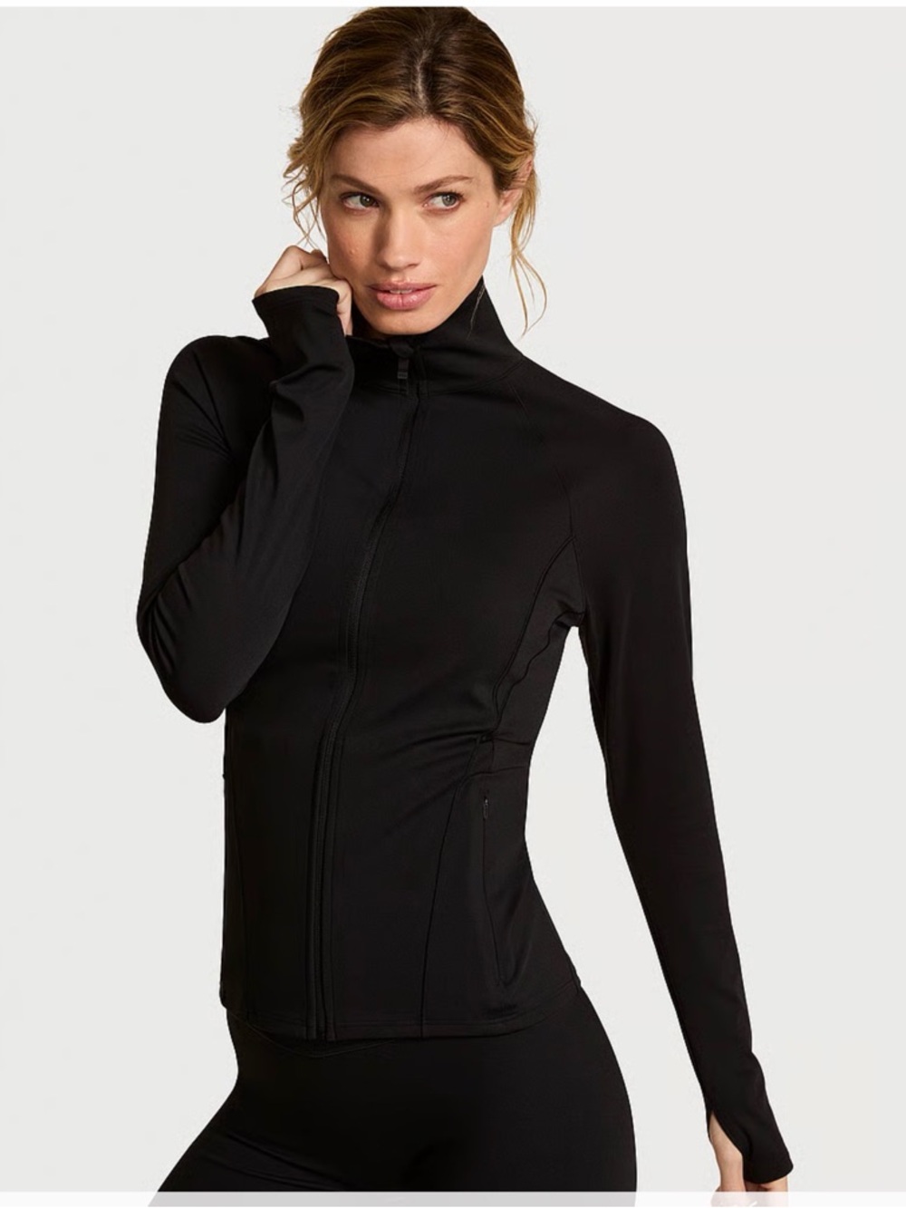 Victoria's Secret Black Slim Full-Zip Utility Jacket